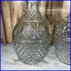 Two Vintage Glass Decanters 10 X 5