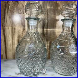 Two Vintage Glass Decanters 10 X 5