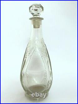 Unique Vintage Old White Clear Glass Decanter Collectible Decorative. I31-55