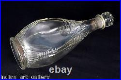 Unique Vintage Old White Clear Glass Decanter Collectible Decorative. I31-55
