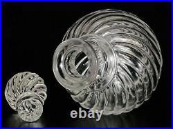 Unmarked BACCARAT Vintage Swirl Cut Crystal Whiskey Decanter or Liquor Container