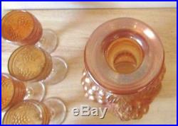 VINTAGE 12.5 Marigold Grapes cable IMPERIAL CARNIVAL GLASS DECANTER 5 Goblets