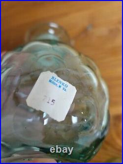 VINTAGE BLENKO GLASS DECANTER #716 SEA GREEN Bubble Wrap