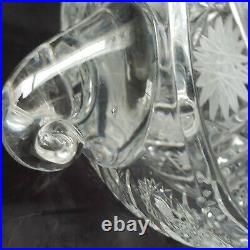 VINTAGE BOHEMIA Czech Hand Cut Crystal QUEEN'S LACE FOOTED BOWL HUGE RARE FANCY