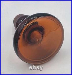 VINTAGE Blenko #49 Amber Crackle Glass Pinched Decanter Winslow Anderson MCM