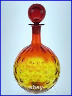 VINTAGE Blenko Handmade Glass 6915 Decanter in Tangerine Joel Myers Design