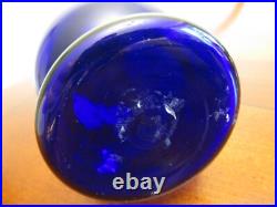 VINTAGE COBALT BLUE GOLD HANDPAINTED DECANTER SET With6 GLASSES BOHEMIAN CZECH