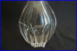 VINTAGE CRYSTAL FLAME CLEAR DECANTER With STOPPER SIGNED GLASS PIECE HAWKES 14
