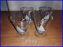 VINTAGE CZECHO GLASS ENAMELED HAND PAINTED DECANTER Oil/Vingear, SHOT, Wine, ++++