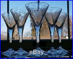 VINTAGE Cambridge Elegant Glass Elaine Decanter and 6 Stemware Glasses/Cordials