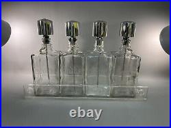 VINTAGE GLASS LIQUOR PUMP DISPENSER DECANTER SET Look