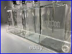 VINTAGE GLASS LIQUOR PUMP DISPENSER DECANTER SET Look