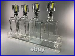 VINTAGE GLASS LIQUOR PUMP DISPENSER DECANTER SET Look