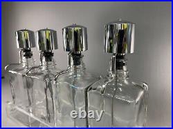 VINTAGE GLASS LIQUOR PUMP DISPENSER DECANTER SET Look