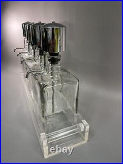 VINTAGE GLASS LIQUOR PUMP DISPENSER DECANTER SET Look