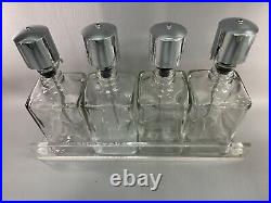 VINTAGE GLASS LIQUOR PUMP DISPENSER DECANTER SET Look