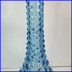 VINTAGE MCM 19.5 BLUE BUBBLE EMPOLI GENIE BOTTLE DECANTER WithSTOPPER