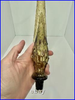 VINTAGE MCM 22.5 EMPOLI OLIVE GREEN WAX DRIP GENIE BOTTLE DECANTER WithSTOPPER