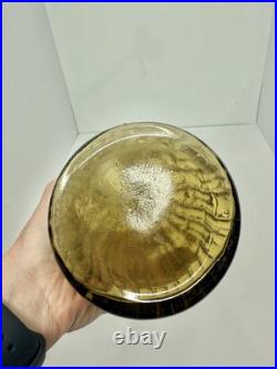 VINTAGE MCM 22.5 EMPOLI OLIVE GREEN WAX DRIP GENIE BOTTLE DECANTER WithSTOPPER