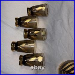 VINTAGE- MCM Bohemian Decanter Set 1950/60's 22k Gold. PLZ READ DESCRIPTION