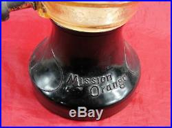 VINTAGE MISSION ORANGE DISPENSER SODA SYRUP DECANTER DEPRESSION GLASS WithBASE