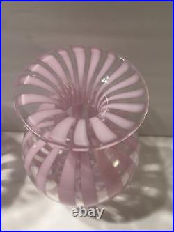 VINTAGE MURANO GLASS PINk SWIRL DECANTER ITALIAN 16 Oz