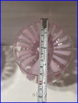 VINTAGE MURANO GLASS PINk SWIRL DECANTER ITALIAN 16 Oz