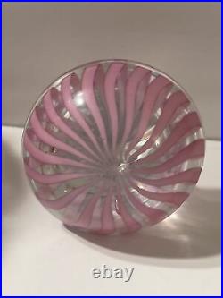 VINTAGE MURANO GLASS PINk SWIRL DECANTER ITALIAN 16 Oz