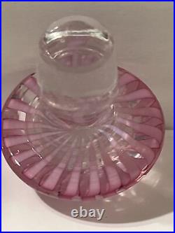 VINTAGE MURANO GLASS PINk SWIRL DECANTER ITALIAN 16 Oz