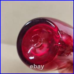 VINTAGE Rainbow Glass Amberina Red Pinched Decanter With Stopper Glows Beautiful VINTAGE Rainbow Glass Amberina Red Pinched Decanter With Stopper Glows Beautiful