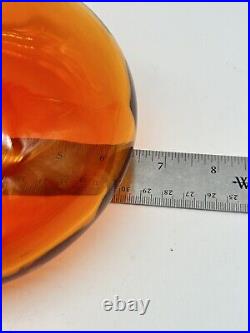 VINTAGE Rainbow Glass Orange GLASS DECANTER WITH STOPPER