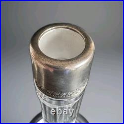 VINTAGE SILVER & CRYSTAL GLASS DECANTER AND SIX GLASSES MOSCOW / RUSSIA / 1960s