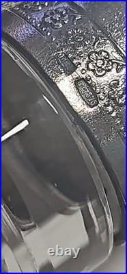 VINTAGE SILVER & CRYSTAL GLASS DECANTER AND SIX GLASSES MOSCOW / RUSSIA / 1960s