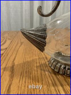 VINTAGE SILVER PLATED & GLASS DUCK DECANTER By SILEA GLASS 1970 FRANCE