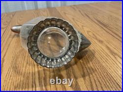 VINTAGE SILVER PLATED & GLASS DUCK DECANTER By SILEA GLASS 1970 FRANCE