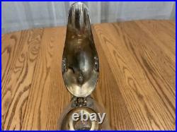 VINTAGE SILVER PLATED & GLASS DUCK DECANTER By SILEA GLASS 1970 FRANCE