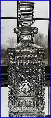 VINTAGE WATERFORD CRYSTAL GIFTWARE SQUARE WHISKEY BOURBON DECANTER With STOPPER