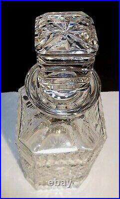 VINTAGE Waterford Crystal MASTER CUTTER Strawberry Cut Square Decanter 10
