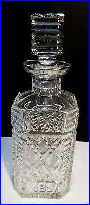 VINTAGE Waterford Crystal MASTER CUTTER Strawberry Cut Square Decanter10