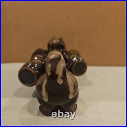 VTG 1950s Barware Artmark Japan Ceramic Dachshund Dog Decanter, 5 Shot Glasses