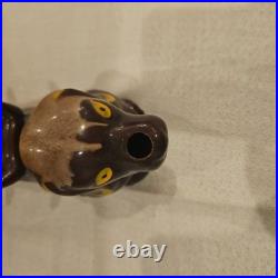 VTG 1950s Barware Artmark Japan Ceramic Dachshund Dog Decanter, 5 Shot Glasses