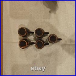 VTG 1950s Barware Artmark Japan Ceramic Dachshund Dog Decanter, 5 Shot Glasses