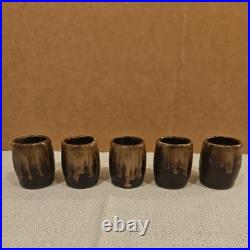 VTG 1950s Barware Artmark Japan Ceramic Dachshund Dog Decanter, 5 Shot Glasses