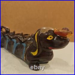 VTG 1950s Barware Artmark Japan Ceramic Dachshund Dog Decanter, 5 Shot Glasses