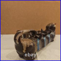 VTG 1950s Barware Artmark Japan Ceramic Dachshund Dog Decanter, 5 Shot Glasses