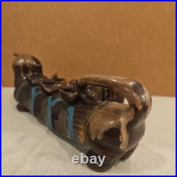 VTG 1950s Barware Artmark Japan Ceramic Dachshund Dog Decanter, 5 Shot Glasses
