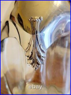 VTG 1950s French Glass and Pewter Art Deco Decanter by Etains Du Manoir