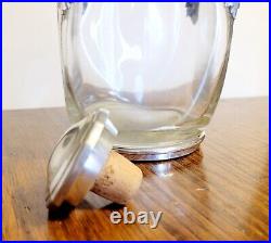 VTG 1950s French Glass and Pewter Art Deco Decanter by Etains Du Manoir