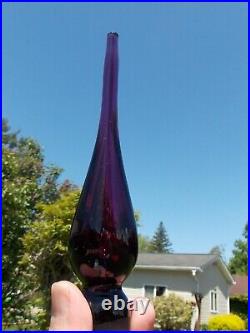 VTG 1960's Blenko Art Glass Amethyst Purple Decanter 920 L with Stopper 23 1/4