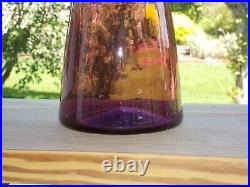 VTG 1960's Blenko Art Glass Amethyst Purple Decanter 920 L with Stopper 23 1/4